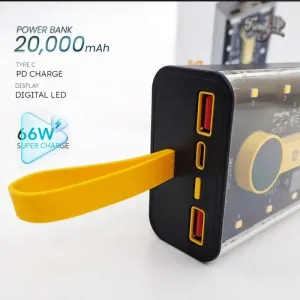 66w Super Fast Charge Power Bank 20000mah Portable External Battery