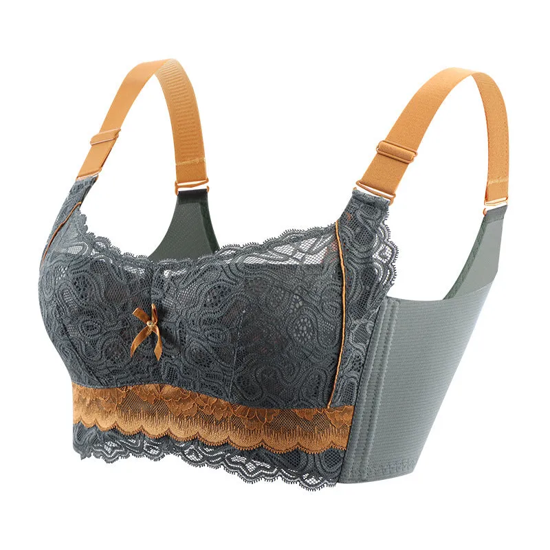 Big breasts make you look smaller underwear for women to collect side breasts and prevent sagging, gather and adjust without steel ring, large size thin summer bra
