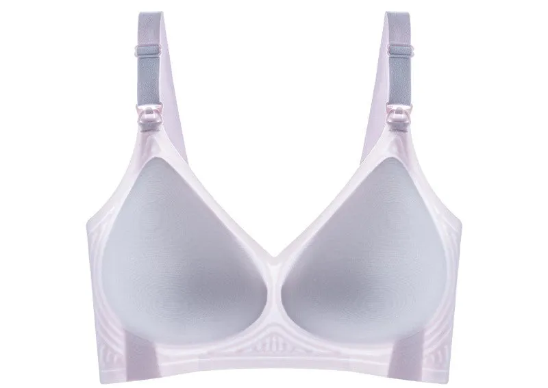 Breastfeeding bra with open buckle on jelly strip, push-up, wire-free, pregnancy, lactation, maternity underwear, women's thin bra