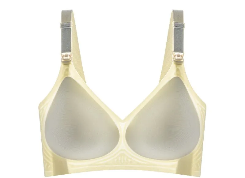 Breastfeeding bra with open buckle on jelly strip, push-up, wire-free, pregnancy, lactation, maternity underwear, women's thin bra