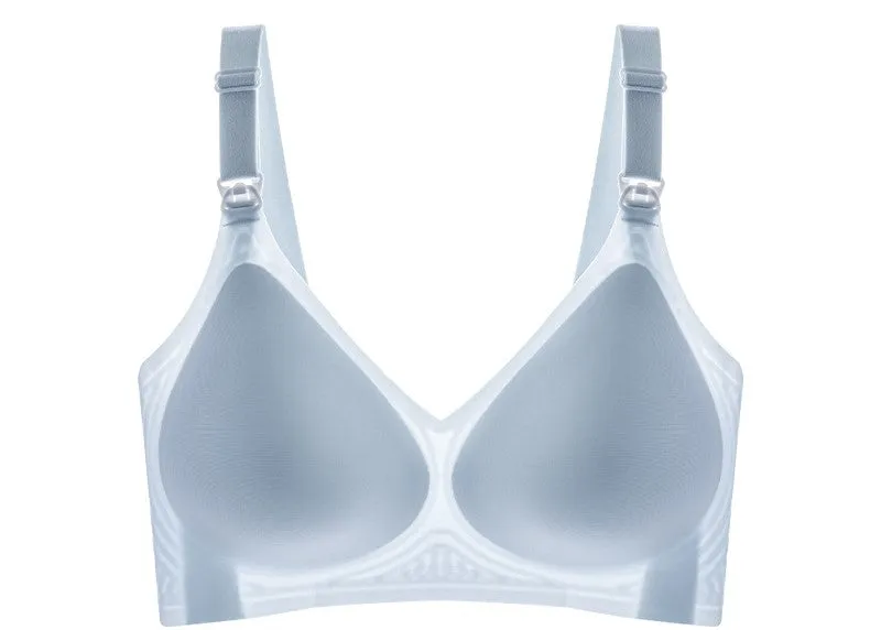 Breastfeeding bra with open buckle on jelly strip, push-up, wire-free, pregnancy, lactation, maternity underwear, women's thin bra