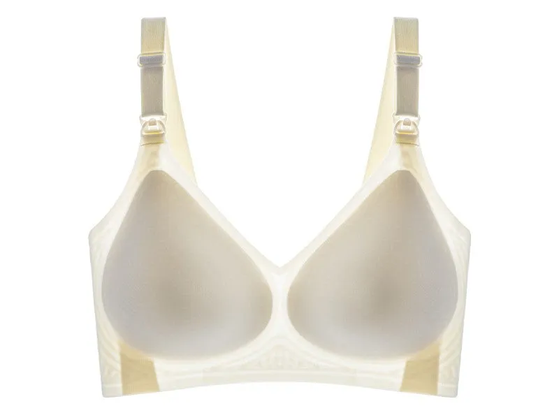 Breastfeeding bra with open buckle on jelly strip, push-up, wire-free, pregnancy, lactation, maternity underwear, women's thin bra