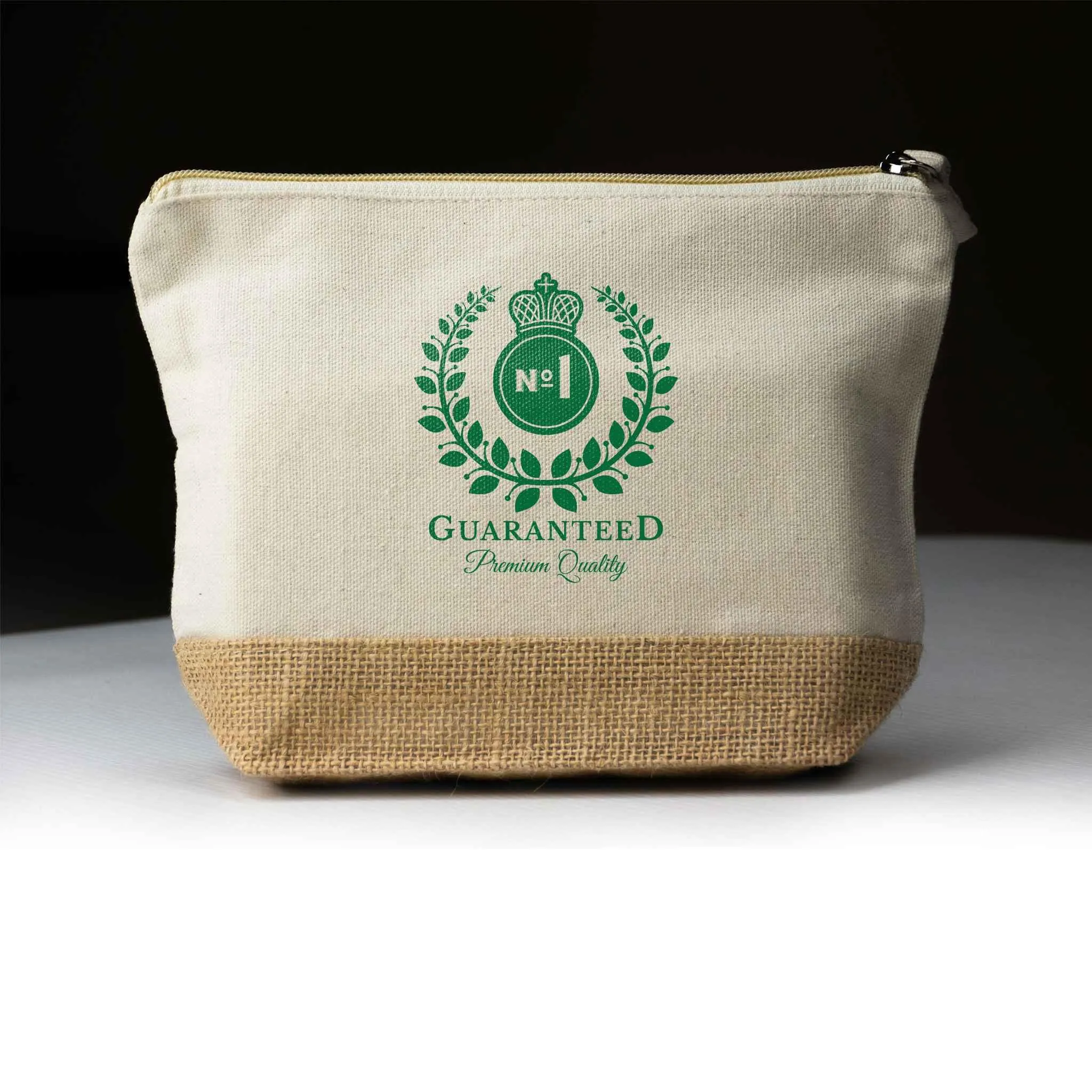 Canvas   Jute Pouch With Zipper