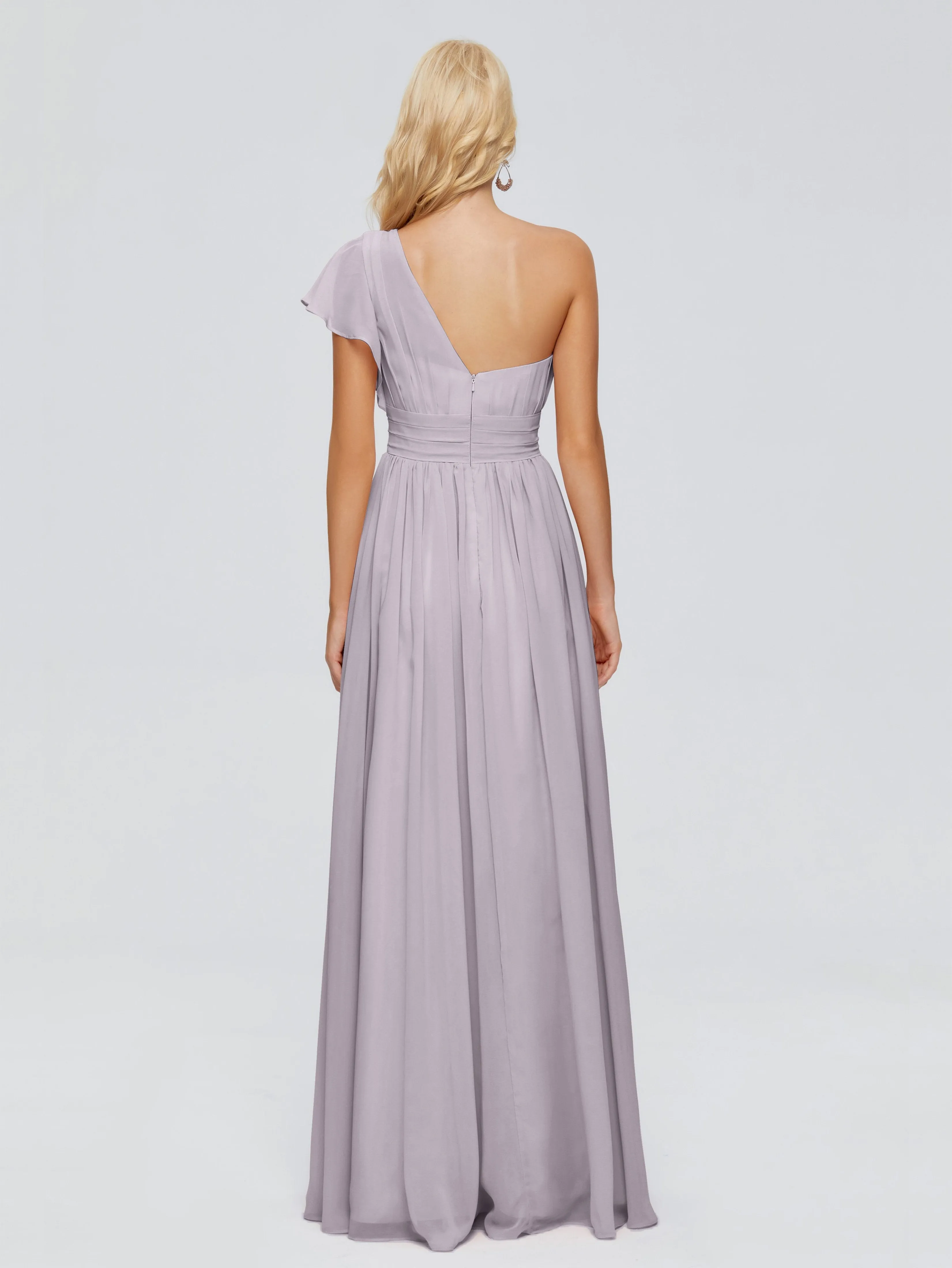 Dusk Color Bridesmaid Dress Rylee Gorgeous One Shoulder Pleated Chiffon Bridesmaid Dresses
