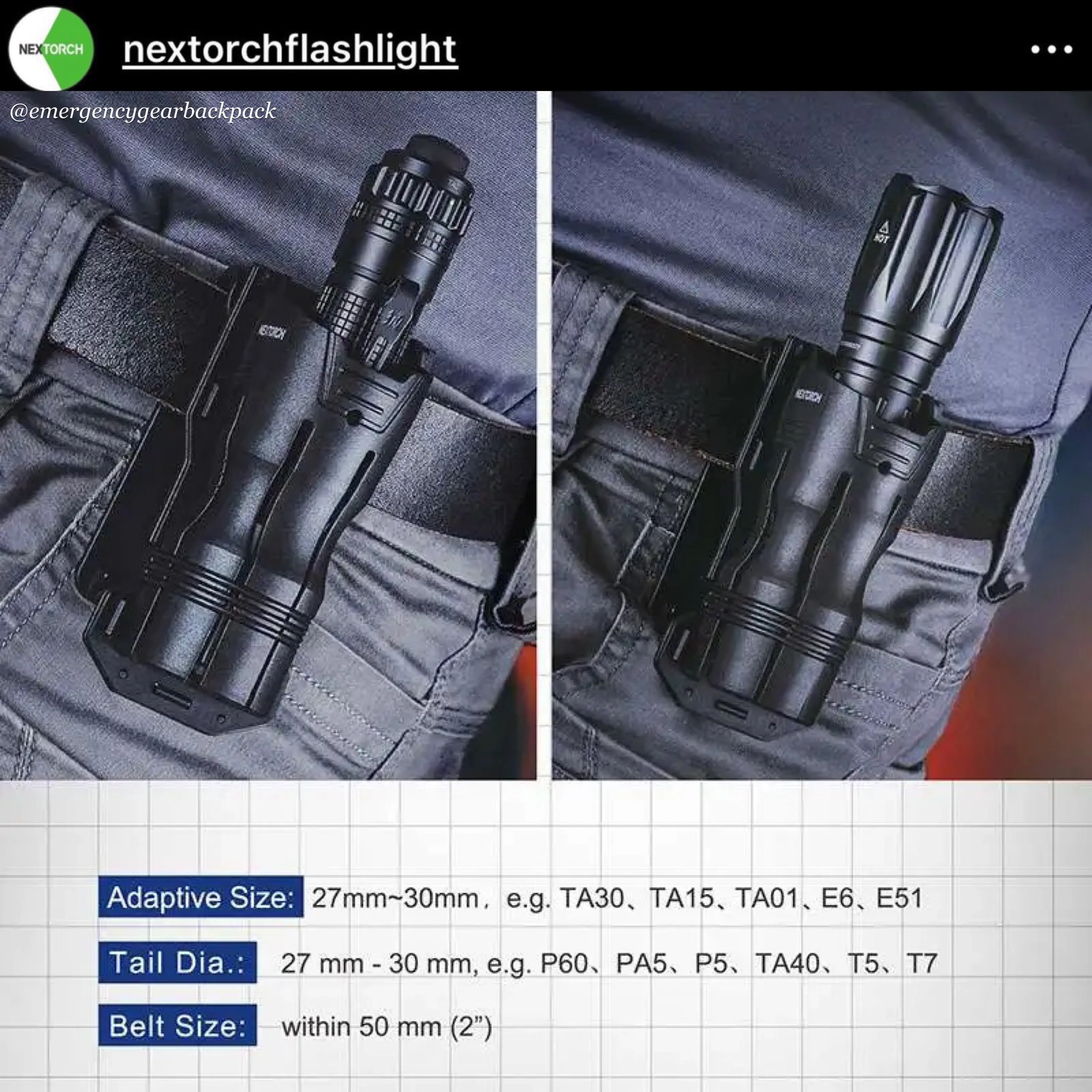 NEXTORCH V6 Quick-Draw Tactical Flashlight Holster