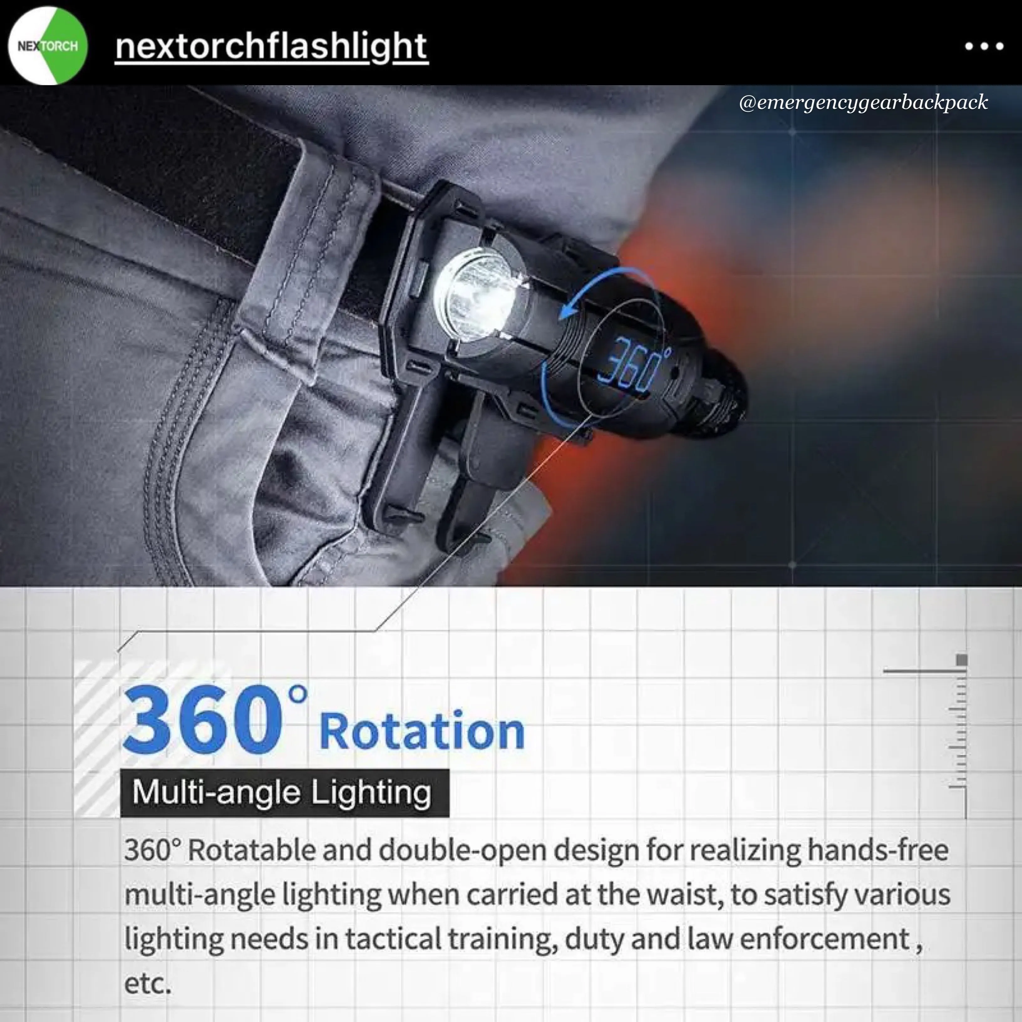 NEXTORCH V6 Quick-Draw Tactical Flashlight Holster