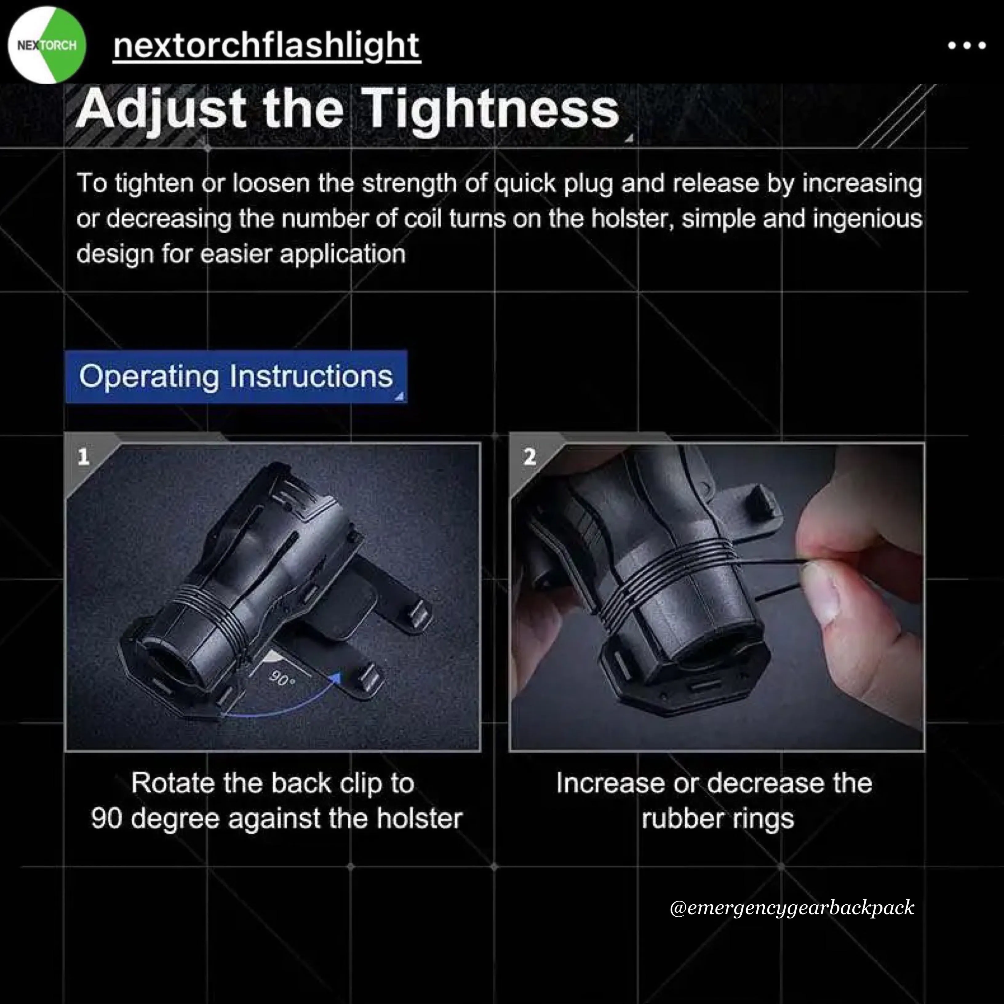 NEXTORCH V6 Quick-Draw Tactical Flashlight Holster