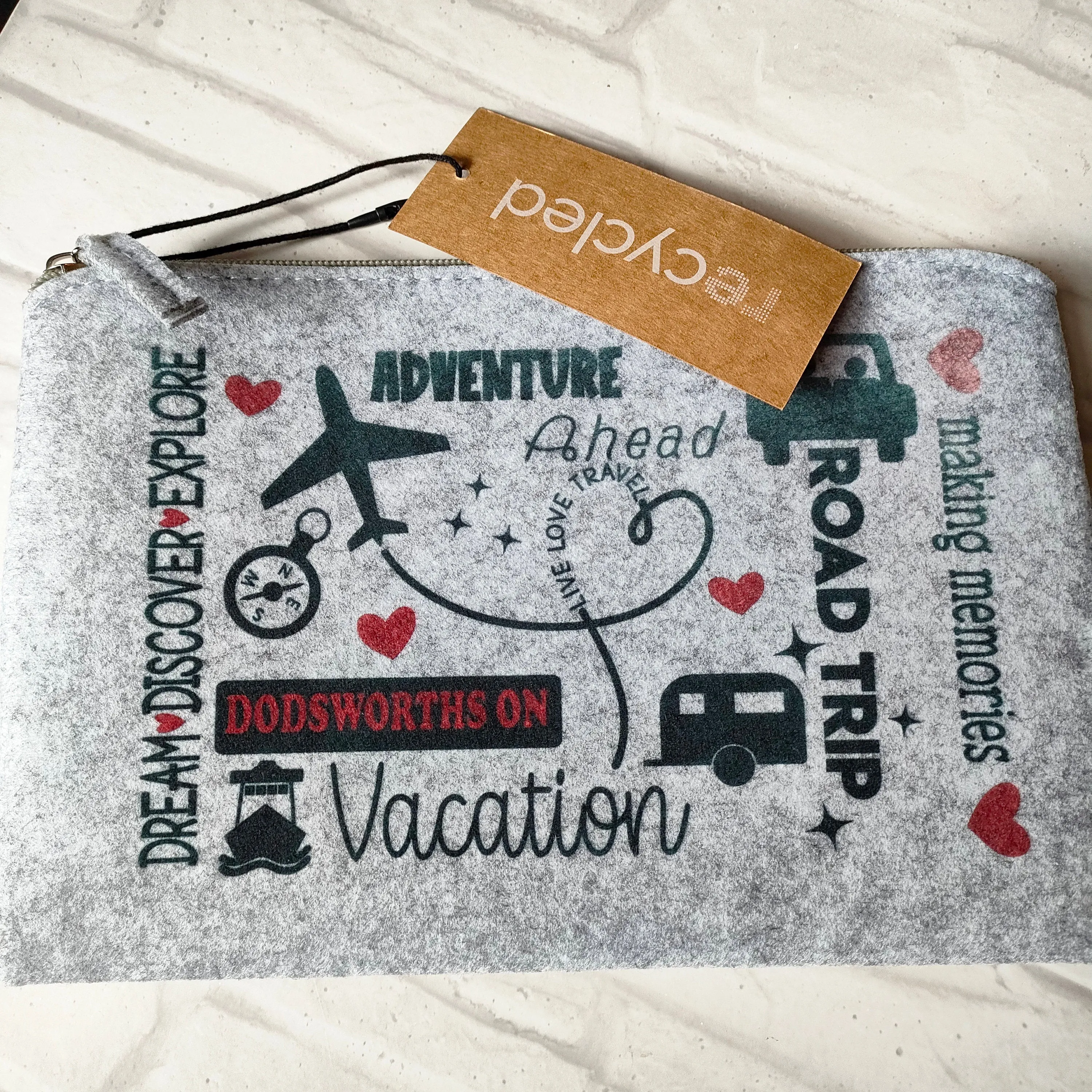 Personalised Eco Friendly Travel Document Pouch