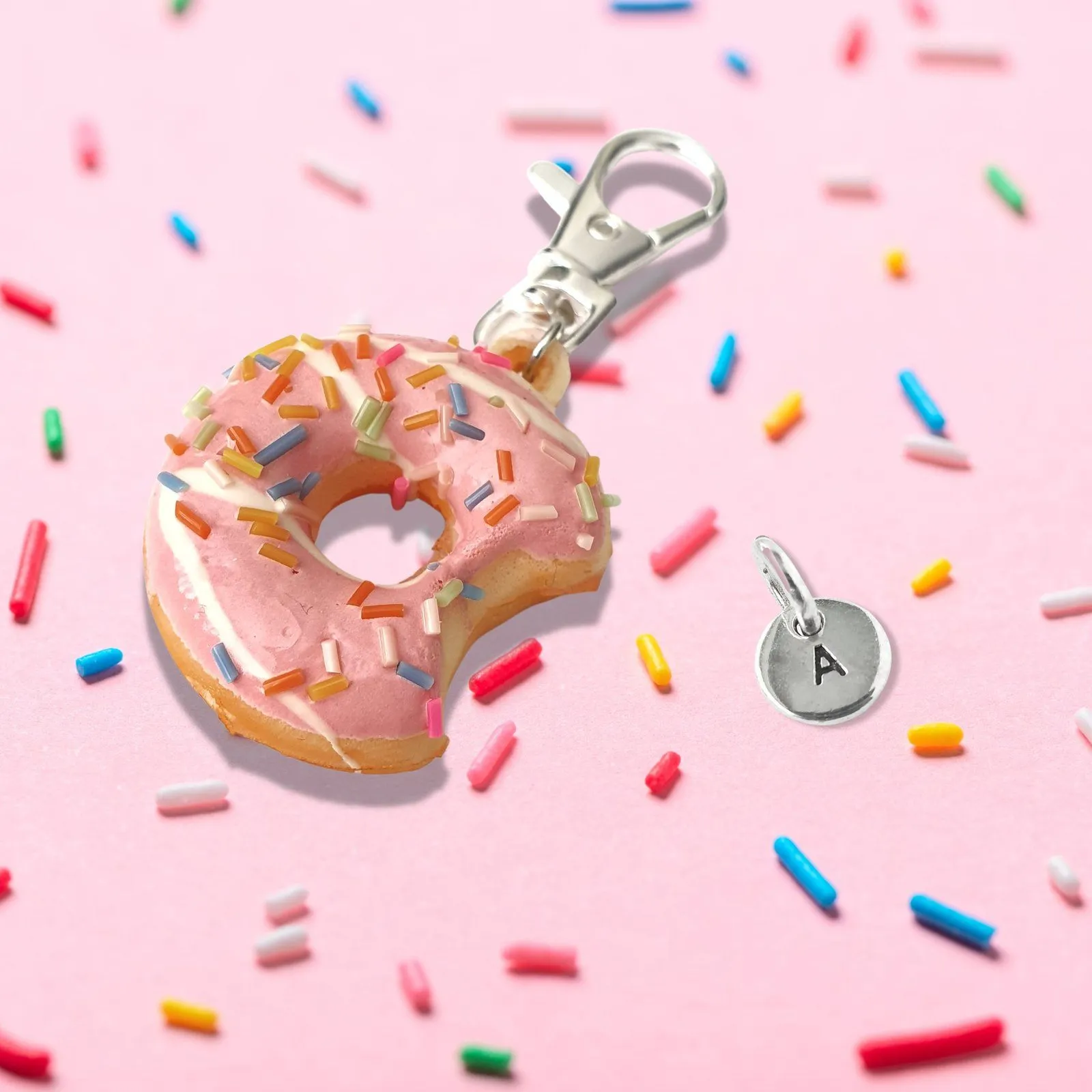 Pink Doughnut Bag Clip - Pink