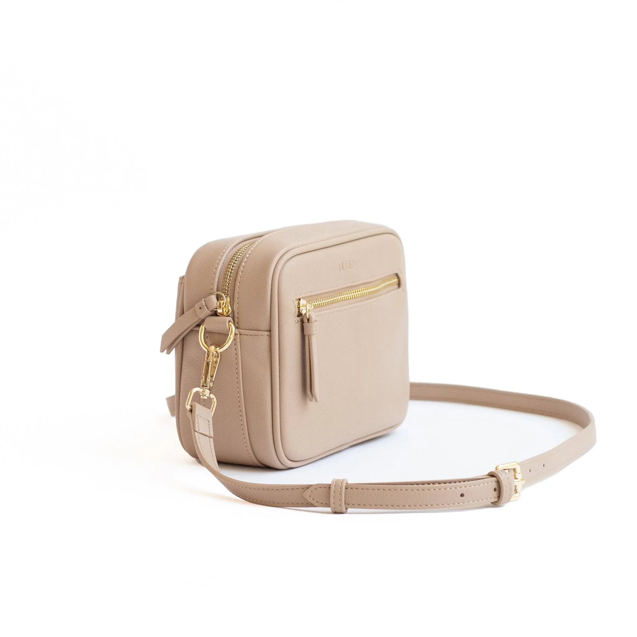 Taupe Classic Zip Crossbody