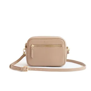 Taupe Classic Zip Crossbody