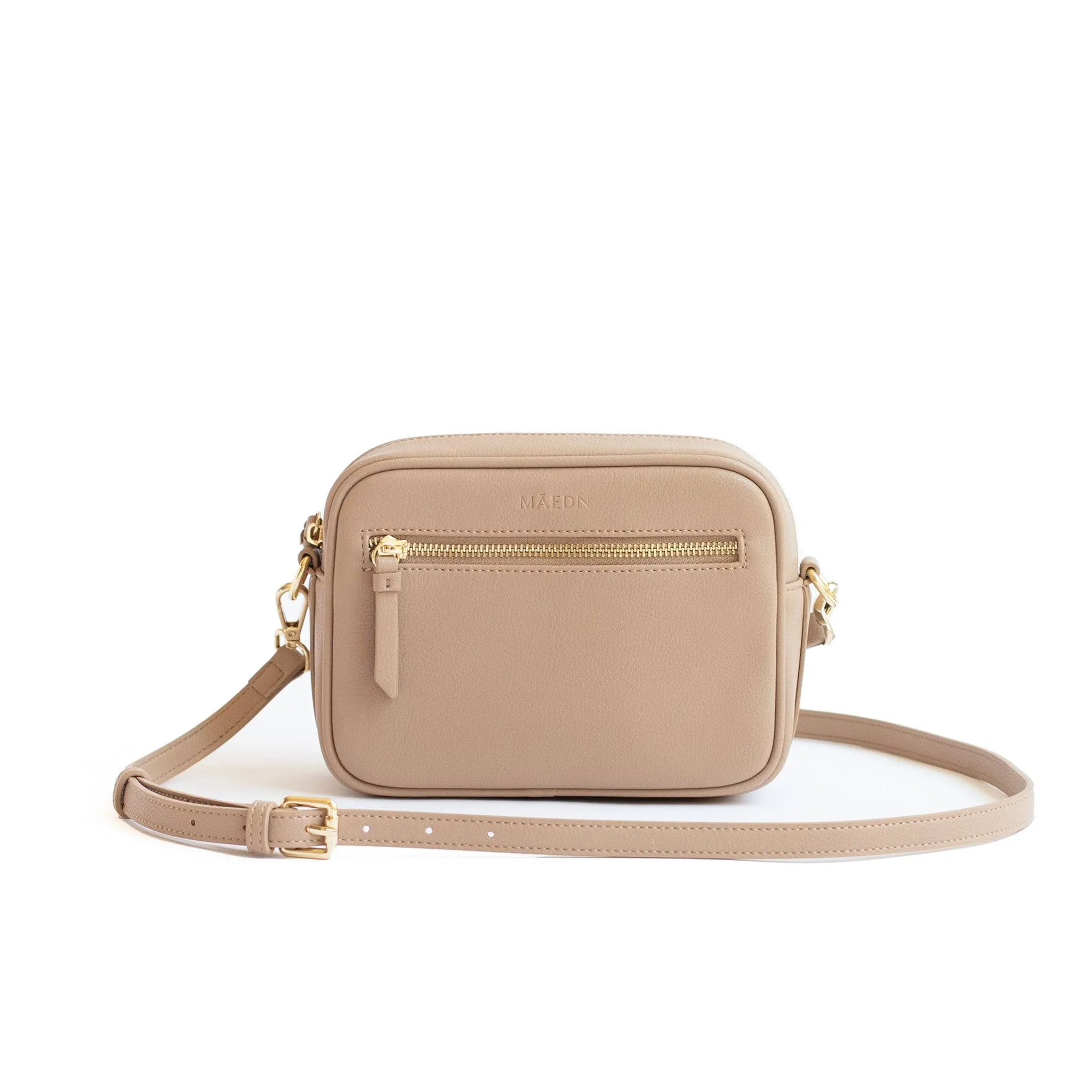 Taupe Classic Zip Crossbody
