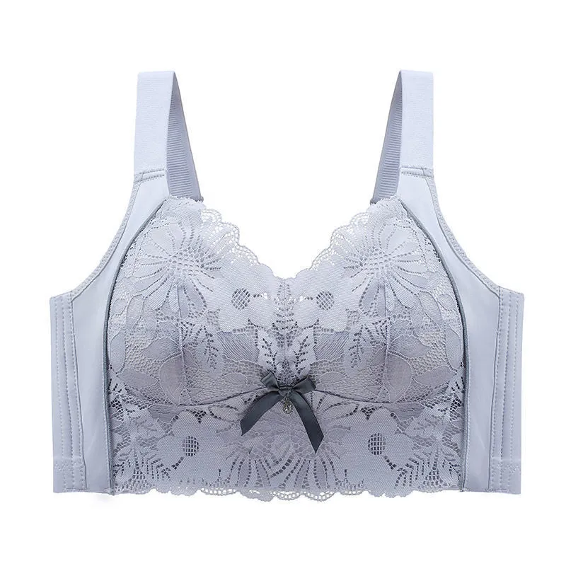 Ultra-thin large size latex underwear, large breasts show small, anti-sagging, side breasts, non-magnetic bra, gathered bra, summer thin style