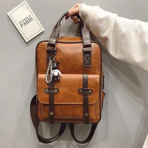 Waterproof Vintage Leather Big Travel Backpack Anti Theft Backpacks Students