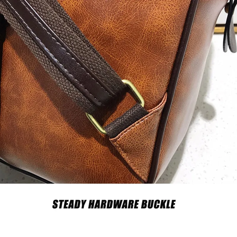 Waterproof Vintage Leather Big Travel Backpack Anti Theft Backpacks Students